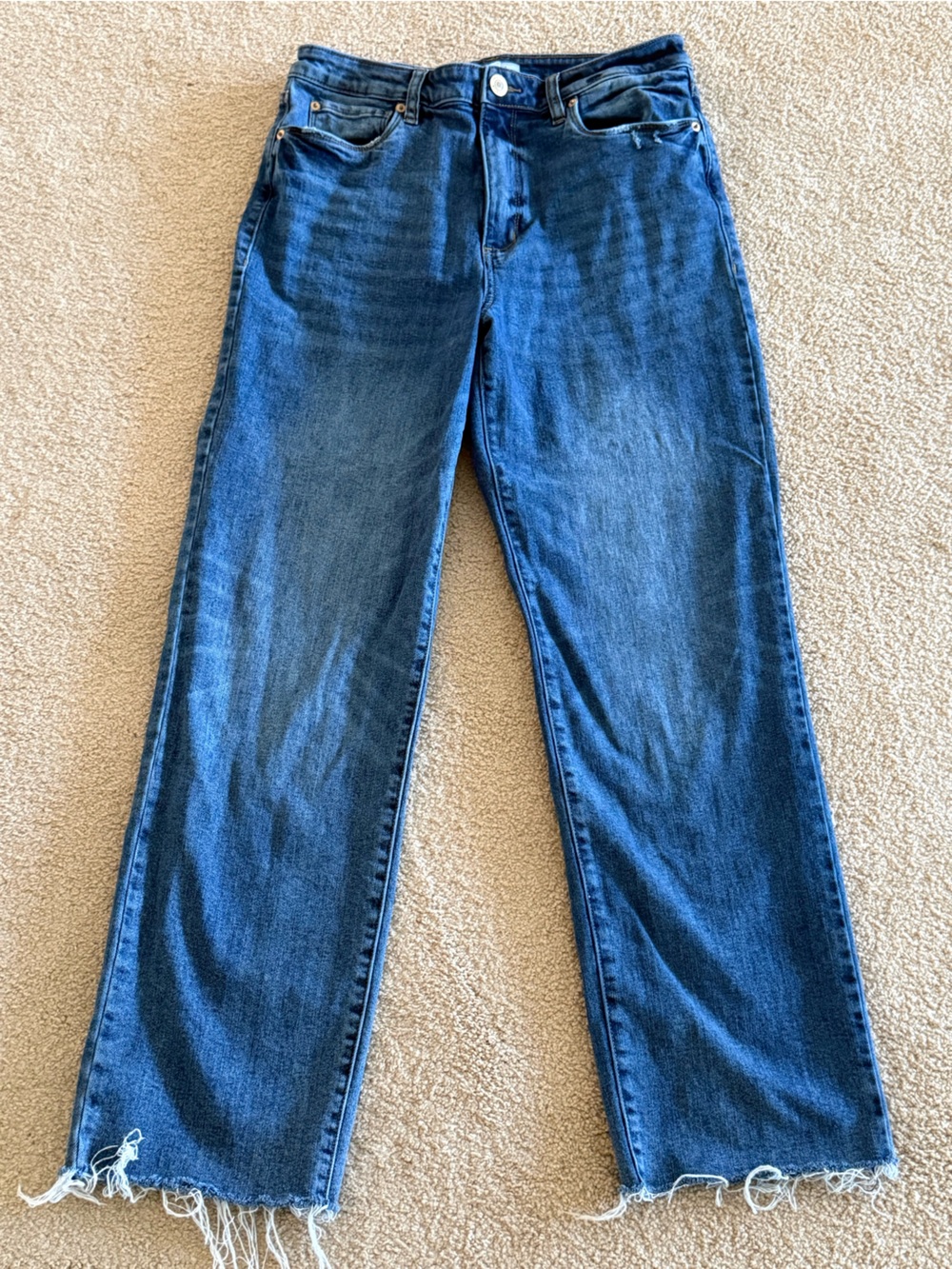 STS Blue Allison High Rise Straight Leg Jeans Size 30 Raw Hem